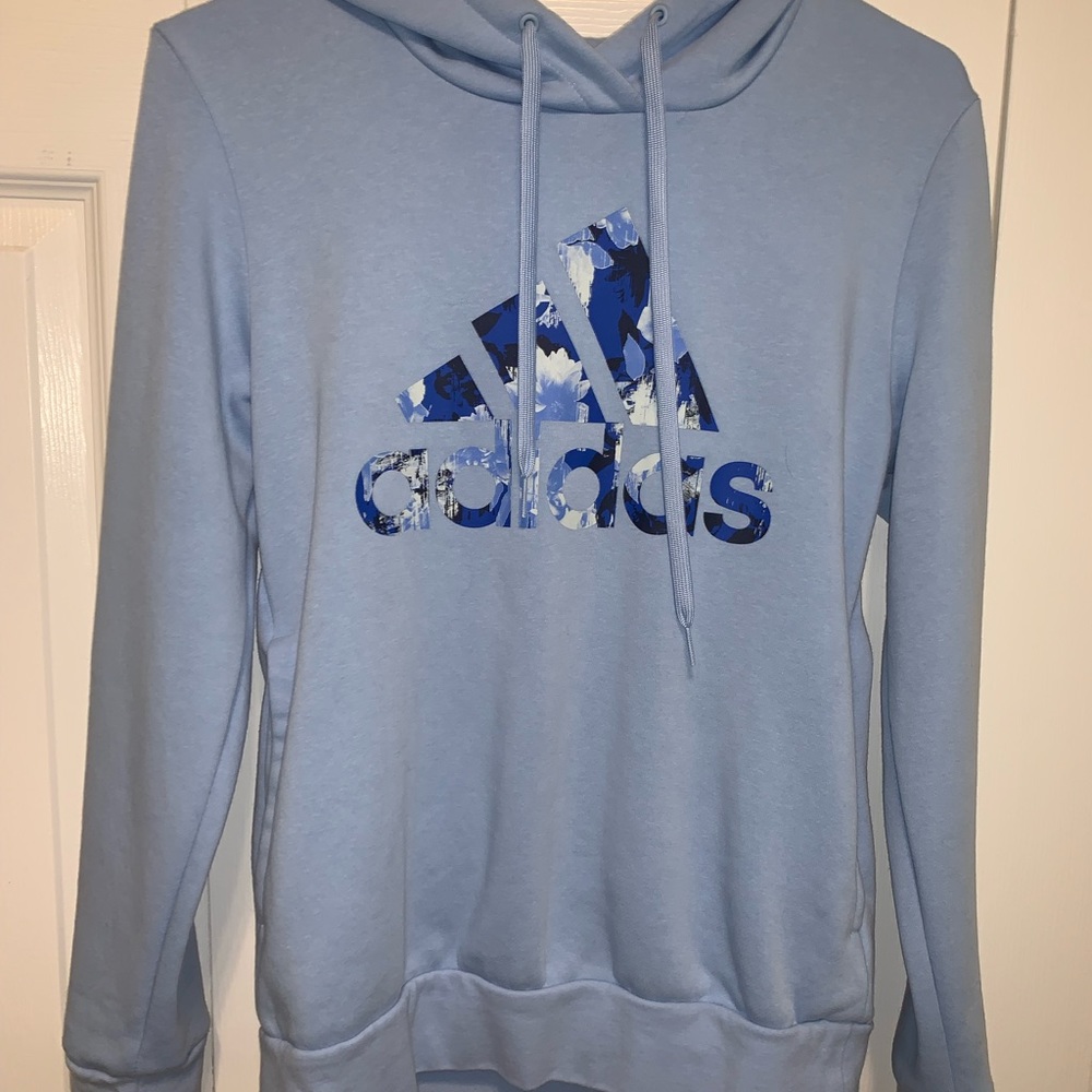 Super soft blue Adidas pull over hoodie.